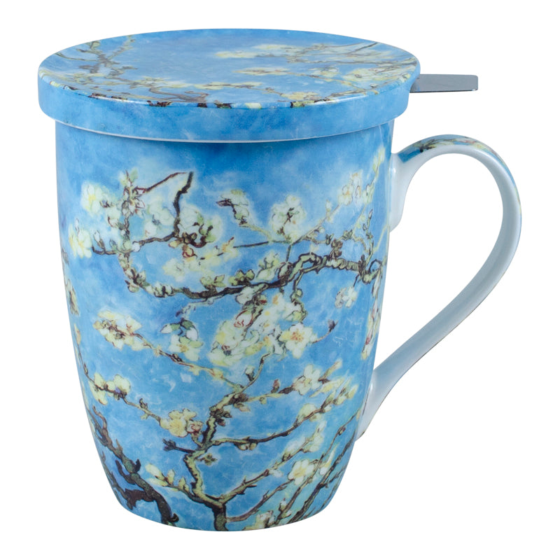 Van Gogh Almond Blossom Infuser Mug with Lid in Gift Box
