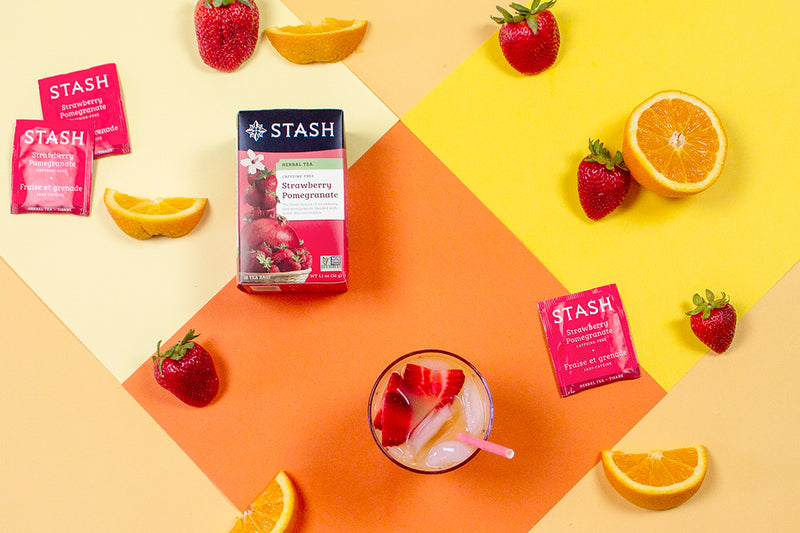 Strawberry Pomegranate Tea-Infused Tequila Sunrise Recipe | Stash Tea
