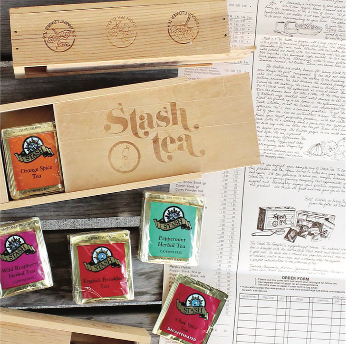 1980s Stash Tea expands to tea bag production and their classic flavors are born: Lemon Ginger, Chai Spice, and more.