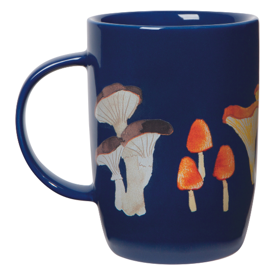 Tall Navy Blue Mushrooms Mug 18 oz | Stash Tea