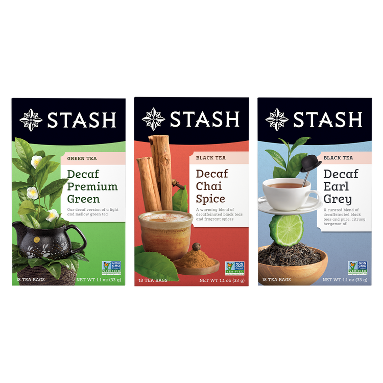 Decaf Sips Bundle Premium Green, Chai Spice, Earl Grey