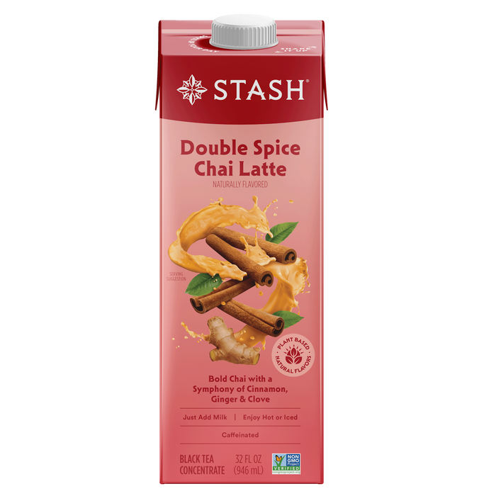 Stash Double Spice Chai Latte concentrate carton on a white background