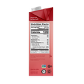 Red juice box with nutrition facts label on a white background