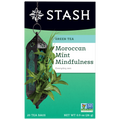 Stash Green Tea Moroccan Mint Mindfulness packaging with tea leaves and lantern design.