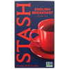 Stash English Breakfast black tea box with a red cup and saucer front view of packaging