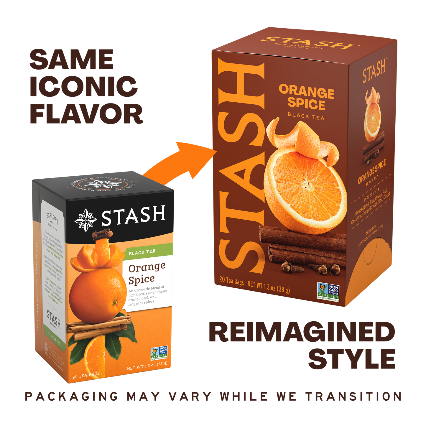 New vs Old Packaging Orange Spice