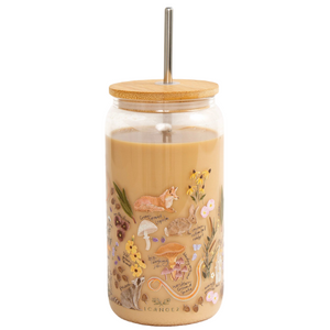Flora & Fauna Glass Tumbler with Straw 16 oz | Stash Tea