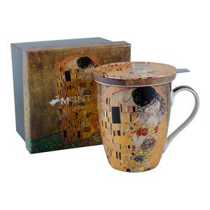 Gustav Klimt The Kiss Infuser Mug with Lid in Gift Box