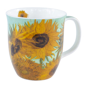 Van Gogh Sunflowers on Aqua Mug In Gift Box 12 oz | Stash Tea
