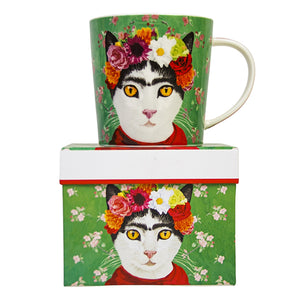 Frida Kahlo Cat Mug in Gift Box 14 oz | Stash Tea