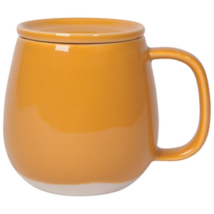 Ochre Tint Stoneware Mug with Lid 16 oz | Stash Tea