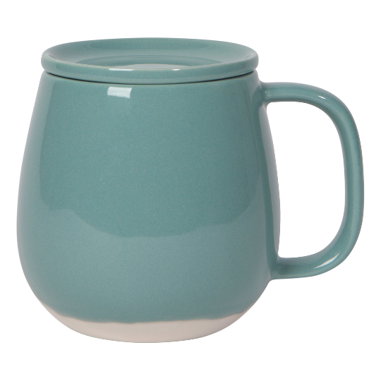 Lagoon Tint Stoneware Mug with Lid 16 oz | Stash Tea