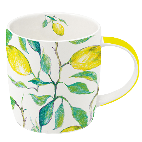 Beautiful Lemons Mug with Lid and Infuser