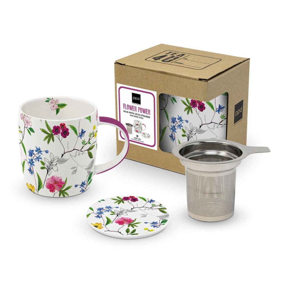 Exotic Flower Power Mug with Lid and Infuser 10 oz | Stash Tea