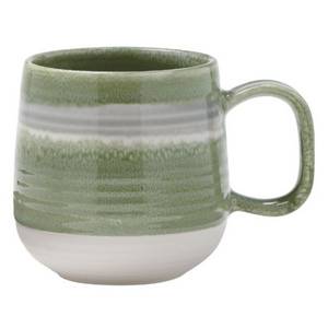 Glen Green Stripe Reactive Glaze Tea Mug 15 oz | Stash Tea