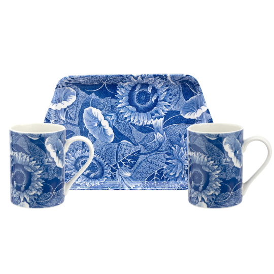Spode Blue Room Sunflower Set of 2 Mugs & Tea Tray 10 oz | Stash Tea