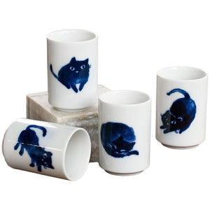 Indigo Cats Tea Cup Set of Four 4 oz | Stash Tea
