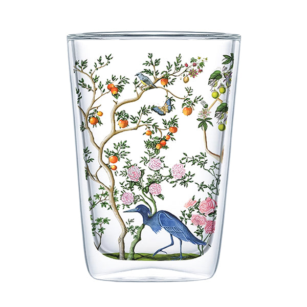 Bird & Branch Tall Chinoiserie Double-Wall Tea Glass 15 oz | Stash Tea