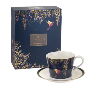 Navy Sara Miller London Chelsea Tea Cup & Saucer 7 oz | Stash Tea
