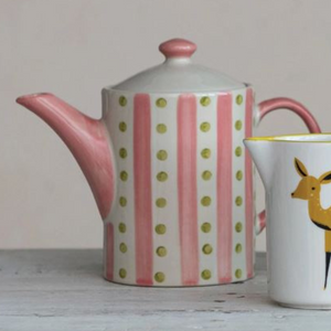 Heirloom Cottage Stripe Teapot with Infuser 18 oz | Stash Tea