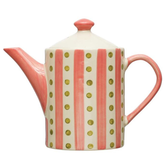 Heirloom Cottage Stripe Teapot with Infuser 18 oz | Stash Tea