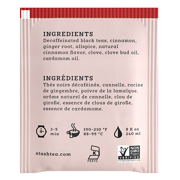 Chai Spice Decaf Black Tea Bags Stash Tea
