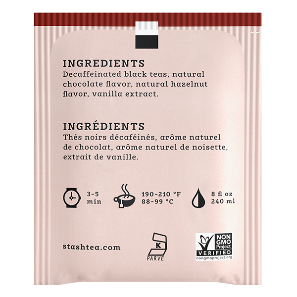 Chocolate Hazelnut Decaf Black Tea Bags Stash Tea